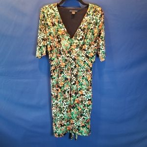 Covington Floral Print Faux Wrap Dress